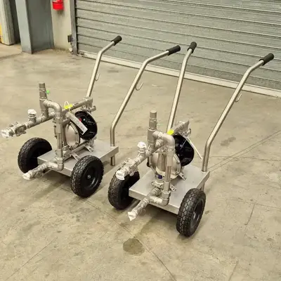 VA25 AODD pump on a trolley
