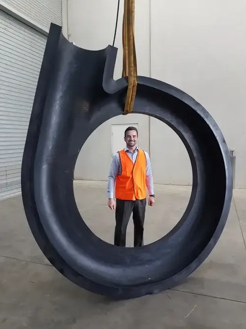 A large cover plate liner supplied by Global Pumps for a gold mine in Australia