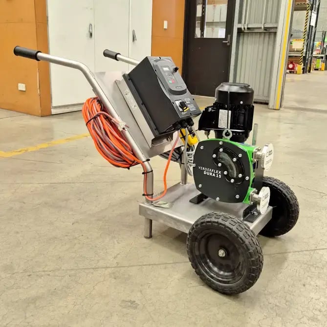peristaltic Dura 15 on a trolley VFD Global Pumps  -  was recently delivered for a construction project where grout needed to be applied around hundreds of door frames.
